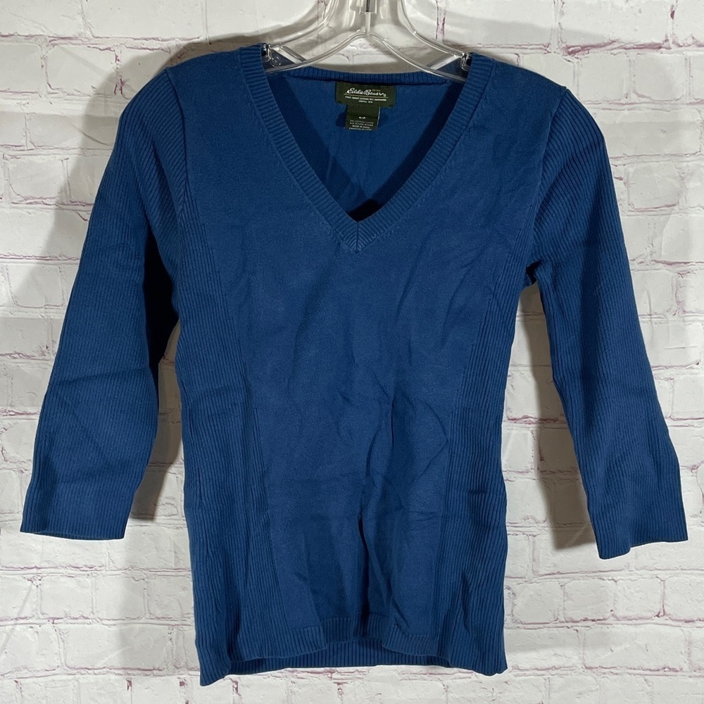 Eddie Bauer Classic Blue Knit Top